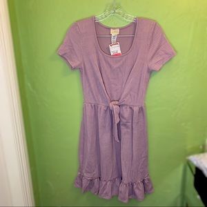4/20🏷Caution to the wind purple ribbed knot dress